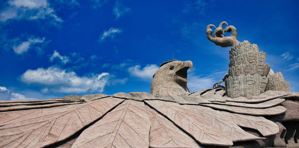 Massive bird sculpture at Jatayu Earth’s Center included in Kerala Kanyakumari fixed departure tour
